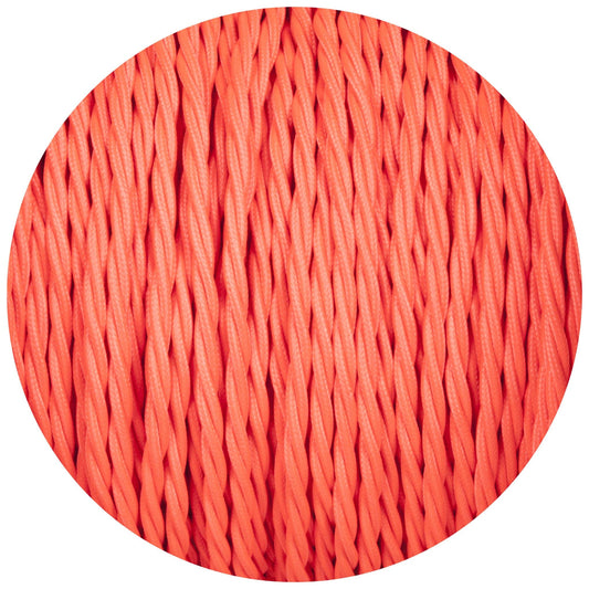 Flouro Pink Twisted Fabric Braided Cable - Enamel Shades