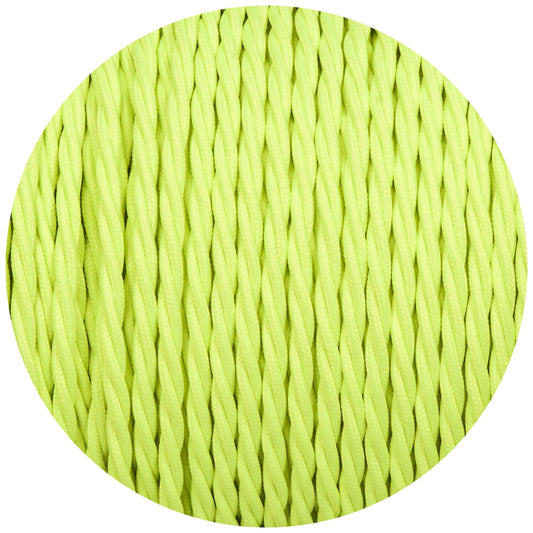 Flouro Hi-Viz Green Round Fabric Braided Cable - Enamel Shades