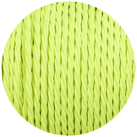 Flouro Hi-Viz Green Twisted Fabric Braided Cable