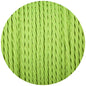 Flouro Lime Green Twisted Fabric Braided Cable - Enamel Shades