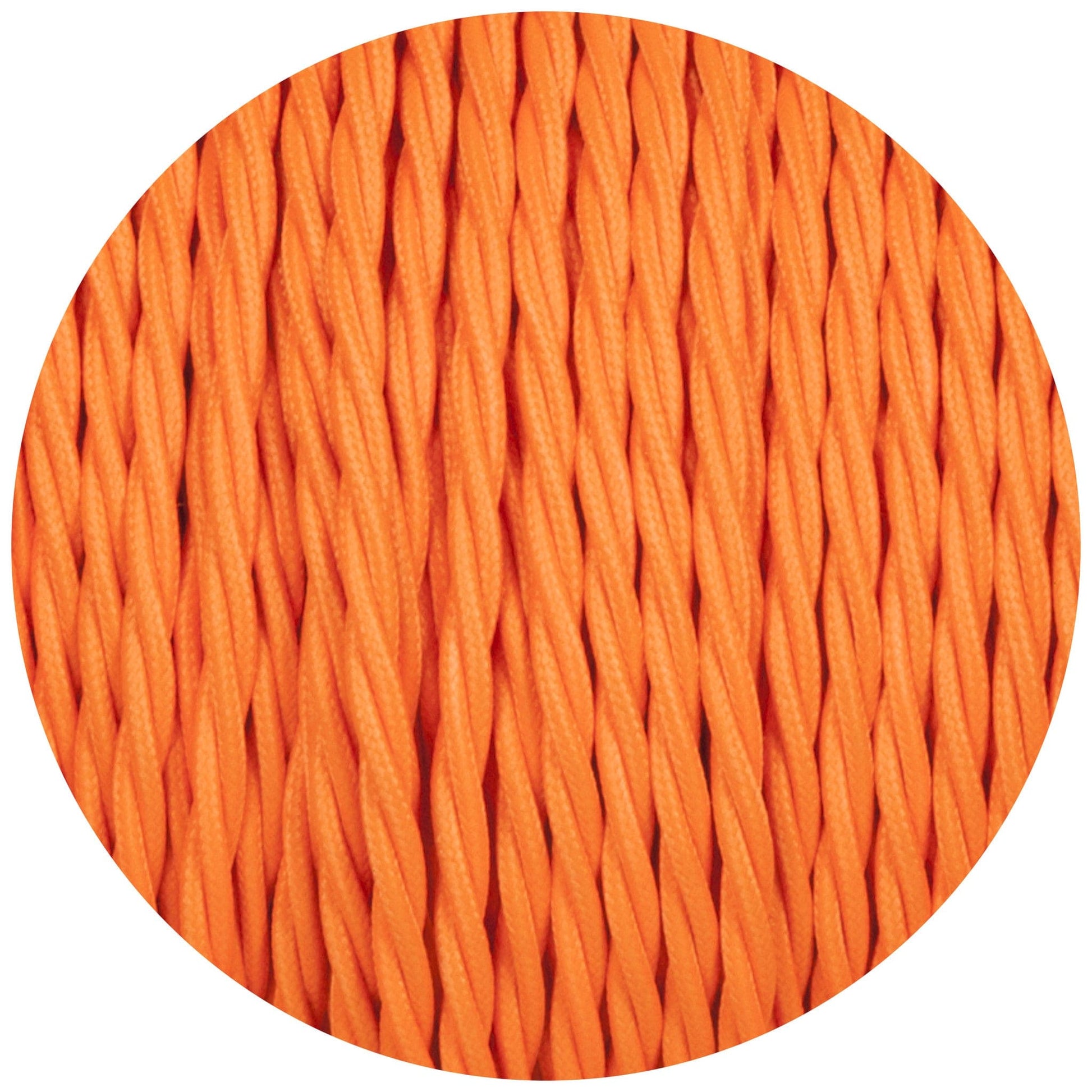 Flouro Orange Twisted Fabric Braided Cable - Enamel Shades
