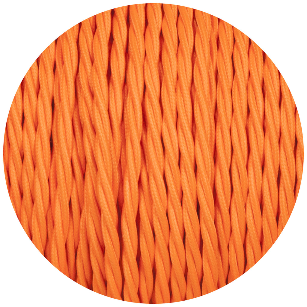 Flouro Orange Twisted Fabric Braided Cable