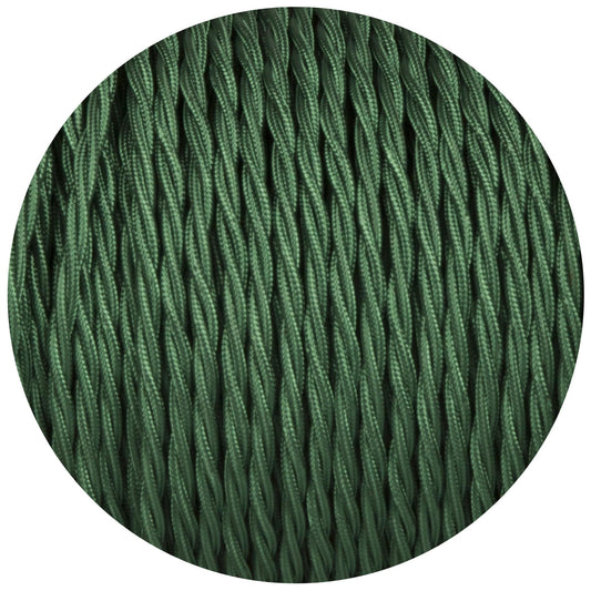 Forest Green Twisted Fabric Braided Cable - Enamel Shades