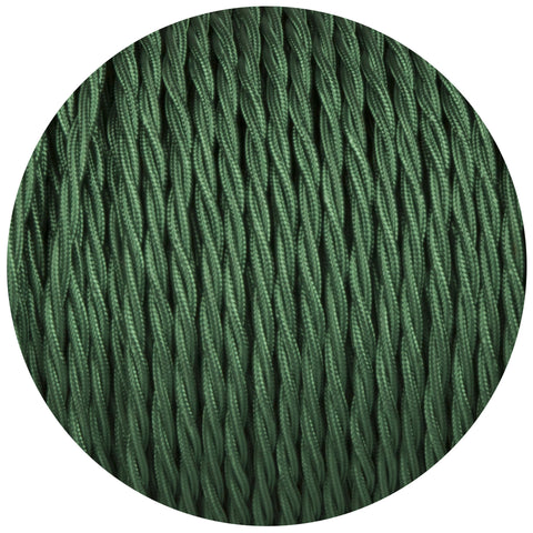 Forest Green Twisted Fabric Braided Cable