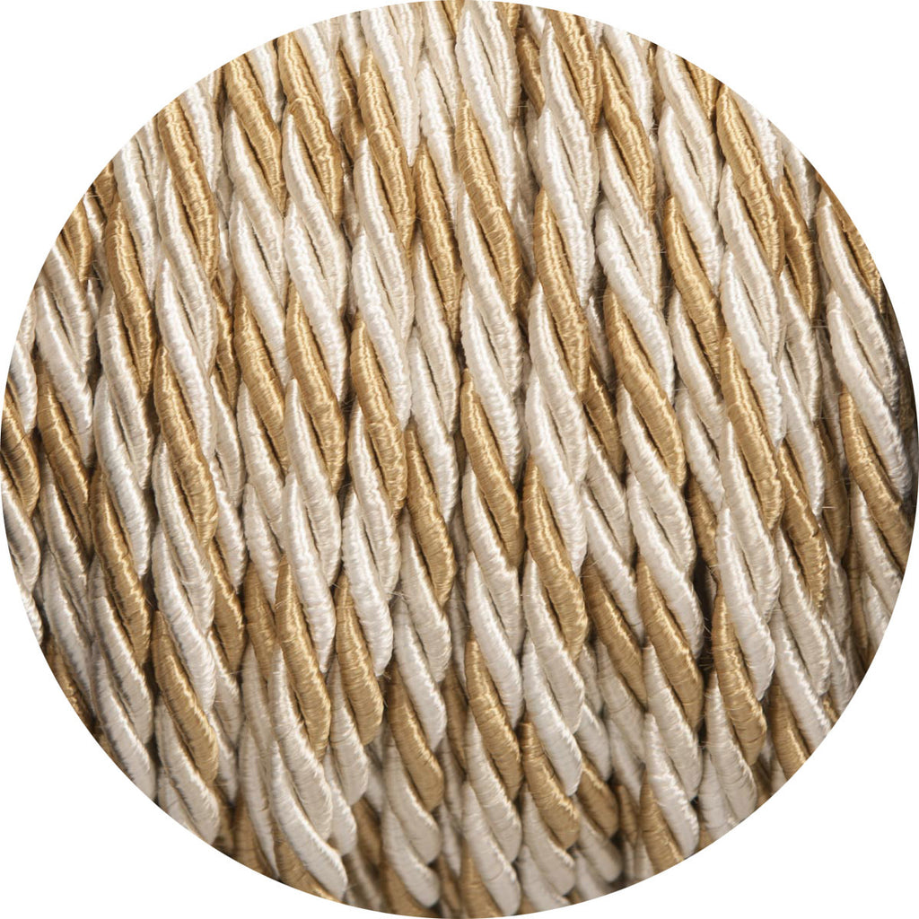 Gold & Cream Velvet Twisted Fabric Cable