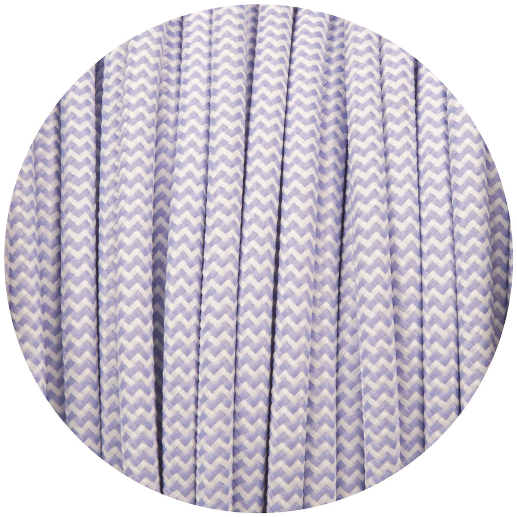 Light Purple & White Round Fabric Cable