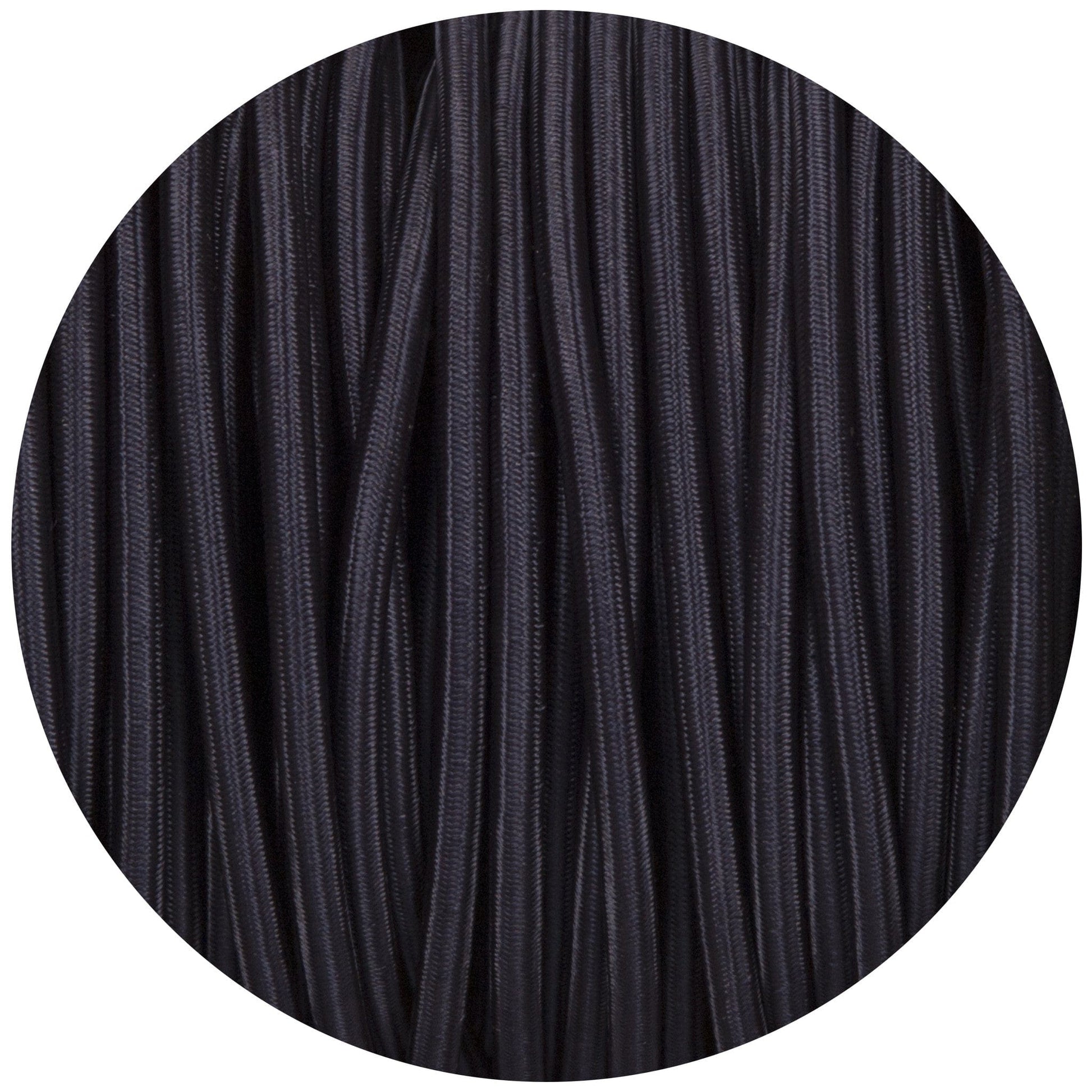 Navy Blue Round Fabric Braided Cable - Enamel Shades