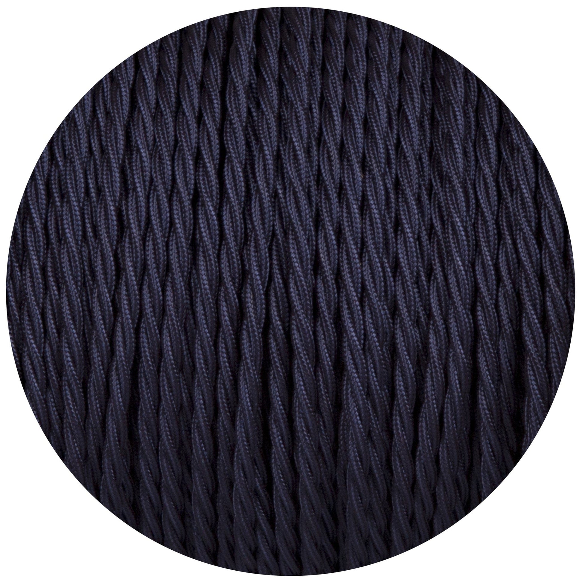 Navy Blue Twisted Fabric Braided Cable - Enamel Shades