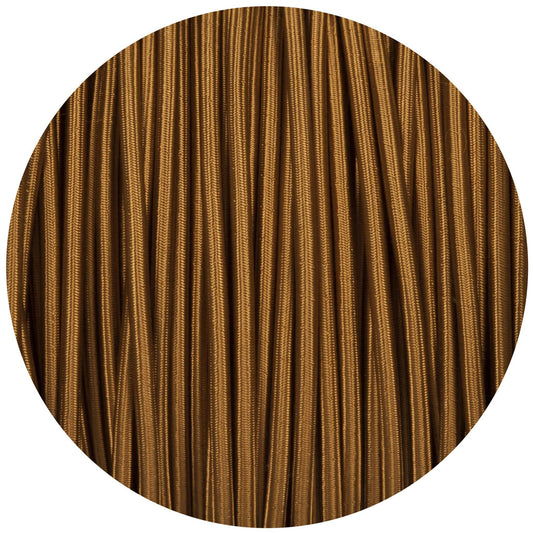 Old Gold Round Fabric Braided Cable - Enamel Shades