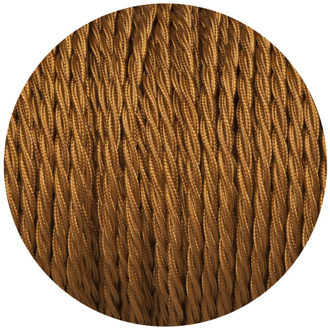 Old Gold Twisted Fabric Braided Cable