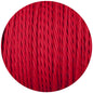 Red Twisted Fabric Braided Cable - Enamel Shades