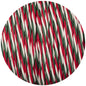 Green White & Red Twisted Fabric Braided Cable - Enamel Shades