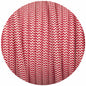 Red & White Round Fabric Braided Cable - Enamel Shades