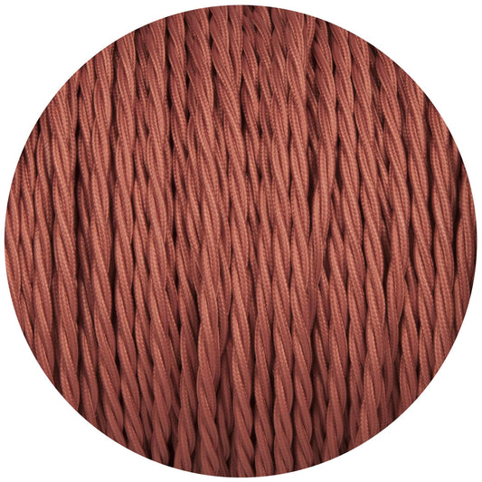 Rose Pink Twisted Fabric Braided Cable - Enamel Shades