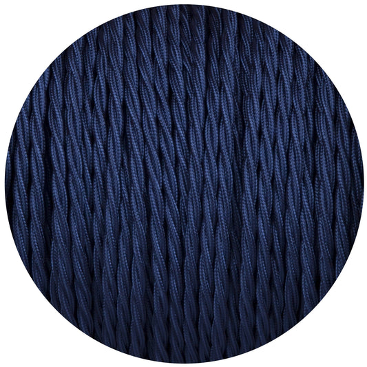 Royal Blue Twisted Fabric Braided Cable - Enamel Shades