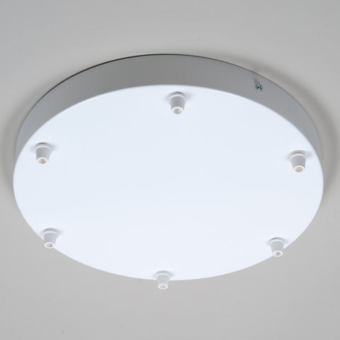 White Steel Ceiling Rose Large 300mm - 6 Outlets