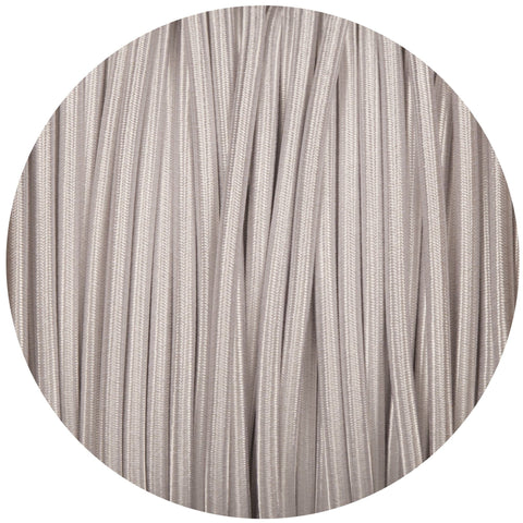 Silver Round Fabric Braided Cable