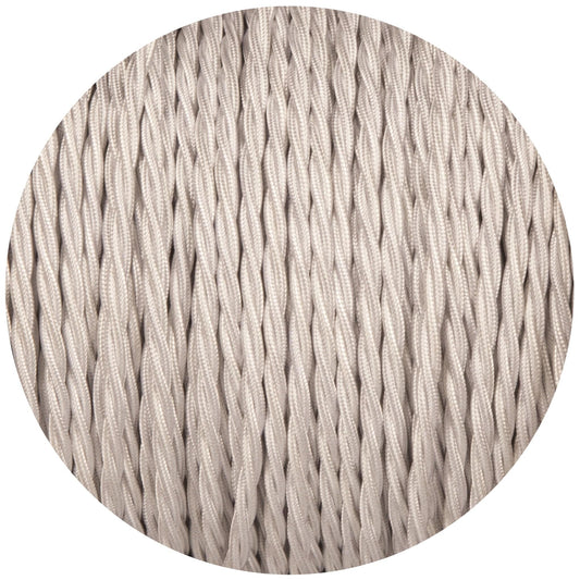 Silver Twisted Fabric Braided Cable - Enamel Shades