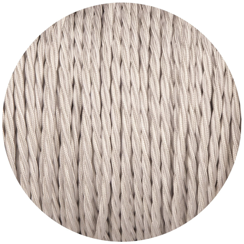 Silver Twisted Fabric Braided Cable