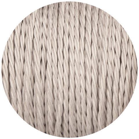 Silver Twisted Fabric Braided Cable