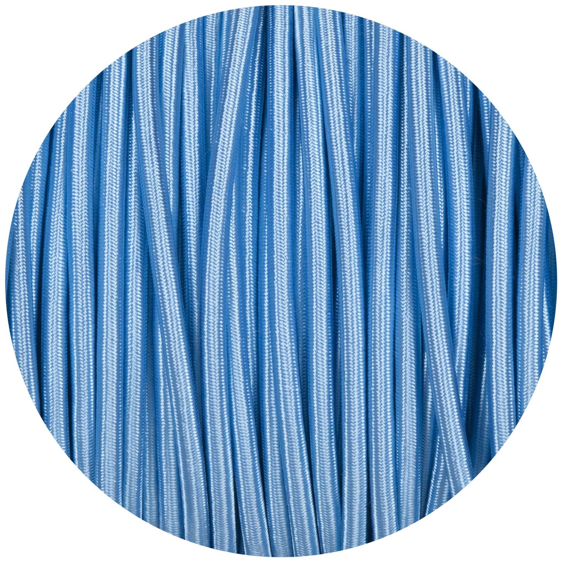 Sky Blue Round Fabric Braided Cable - Enamel Shades