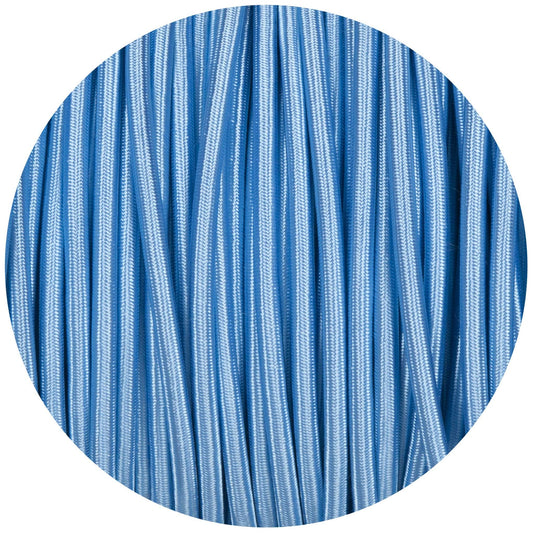 Sky Blue Round Fabric Braided Cable - Enamel Shades