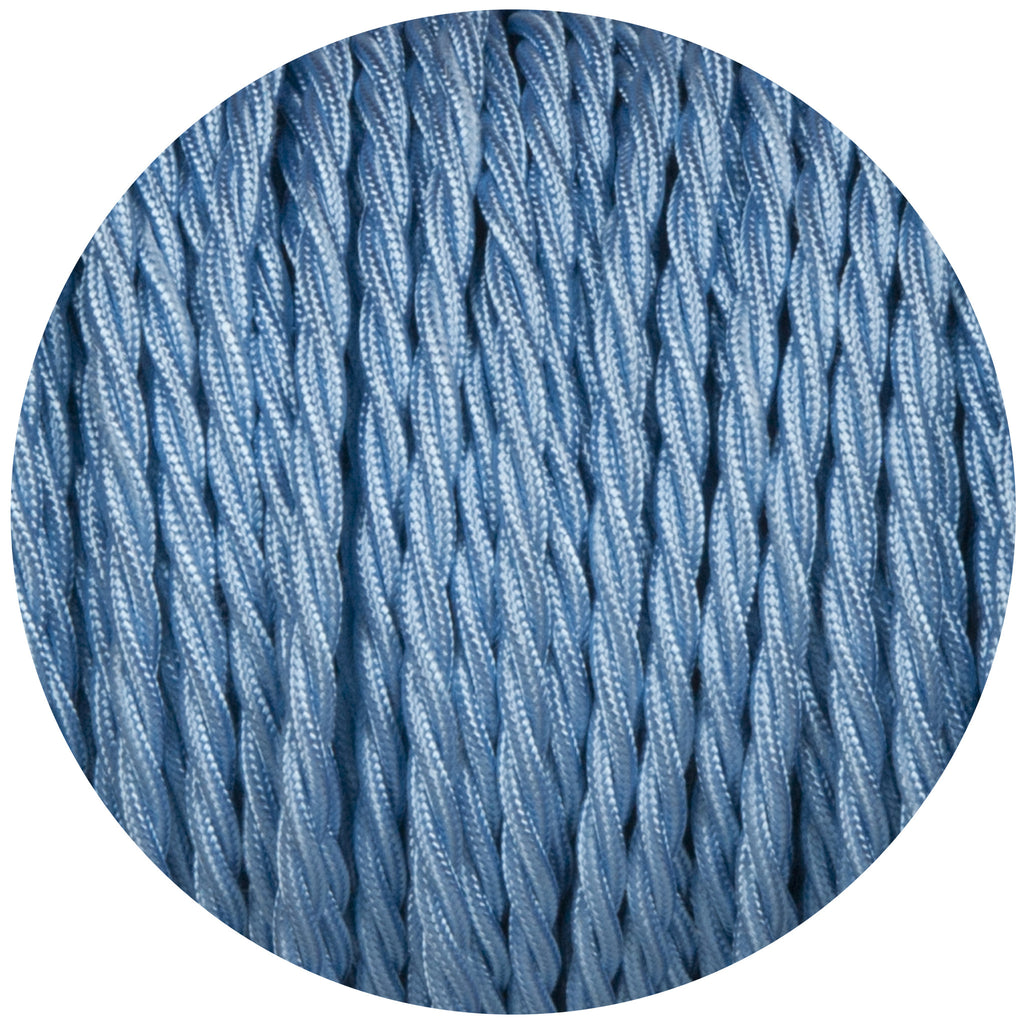 Sky Blue Twisted Fabric Braided Cable