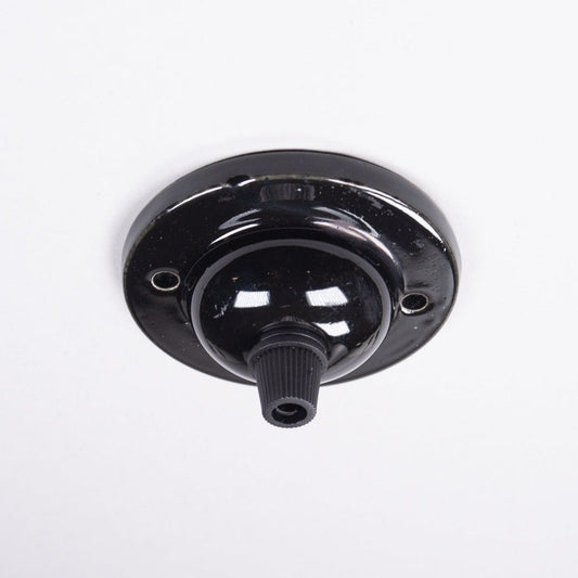 Ceramic Small Ceiling Rose - Black - Enamel Shades