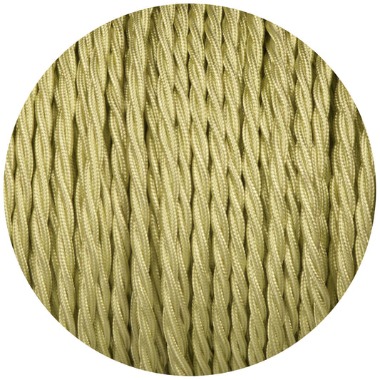 Tisane Light Green Twisted Fabric Braided Cable - Enamel Shades