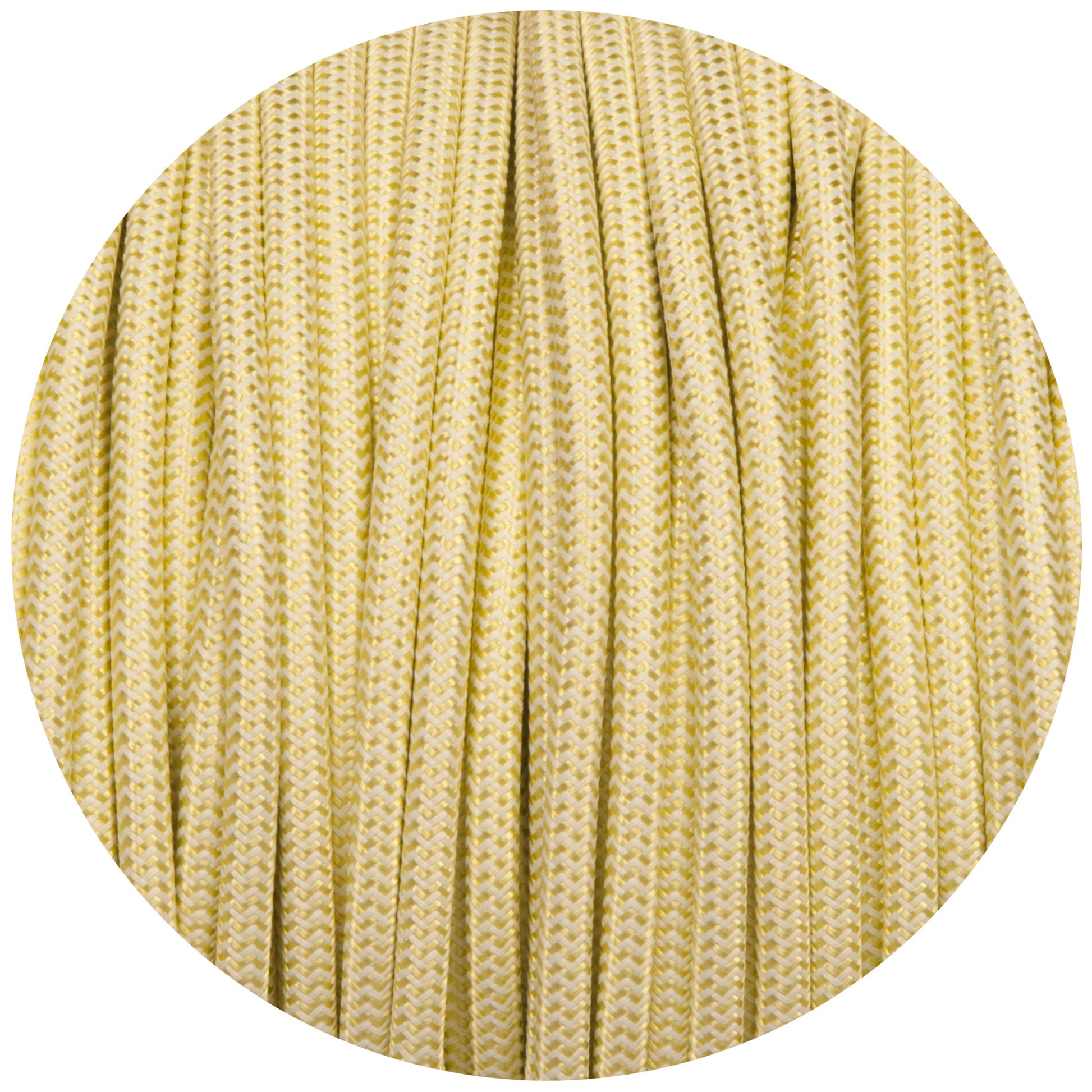 Tisane Light Green & White Round Fabric Braided Cable - Enamel Shades