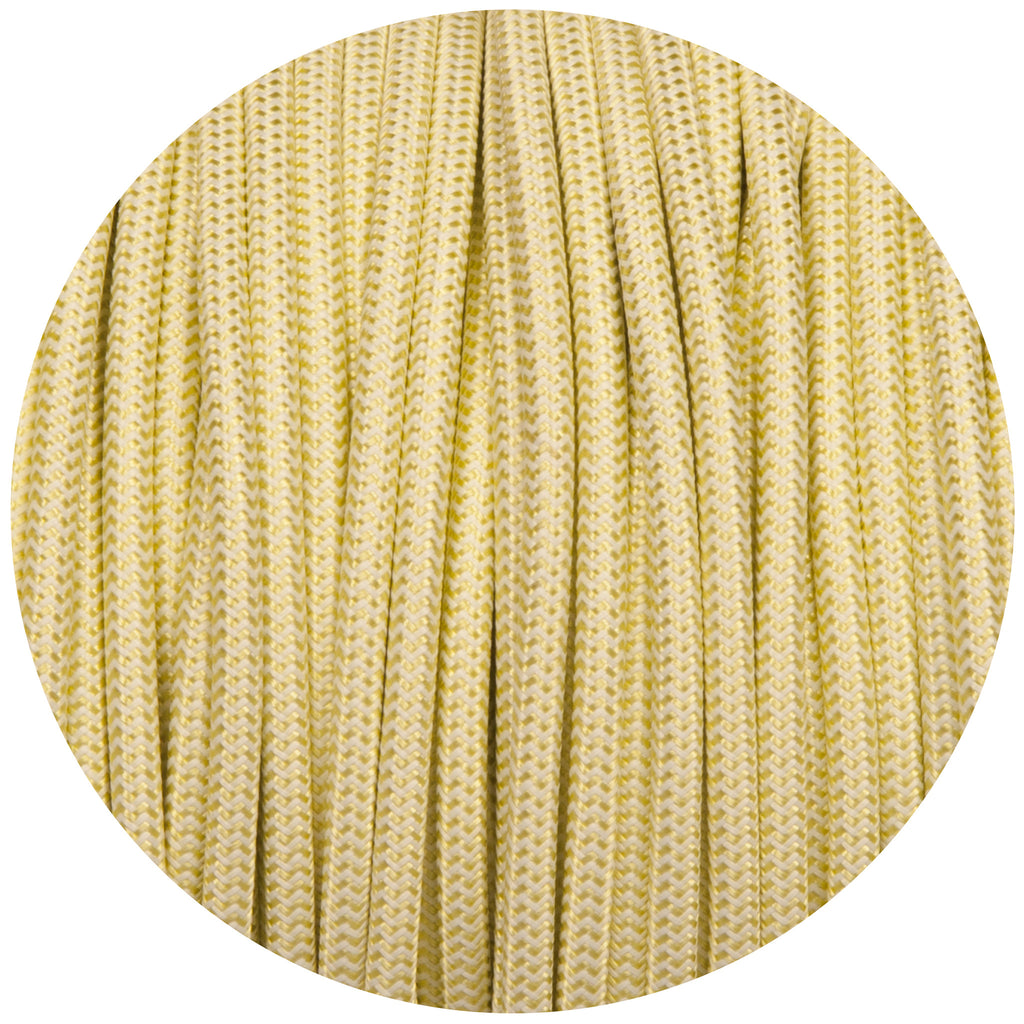 Tisane Light Green & White Round Fabric Braided Cable