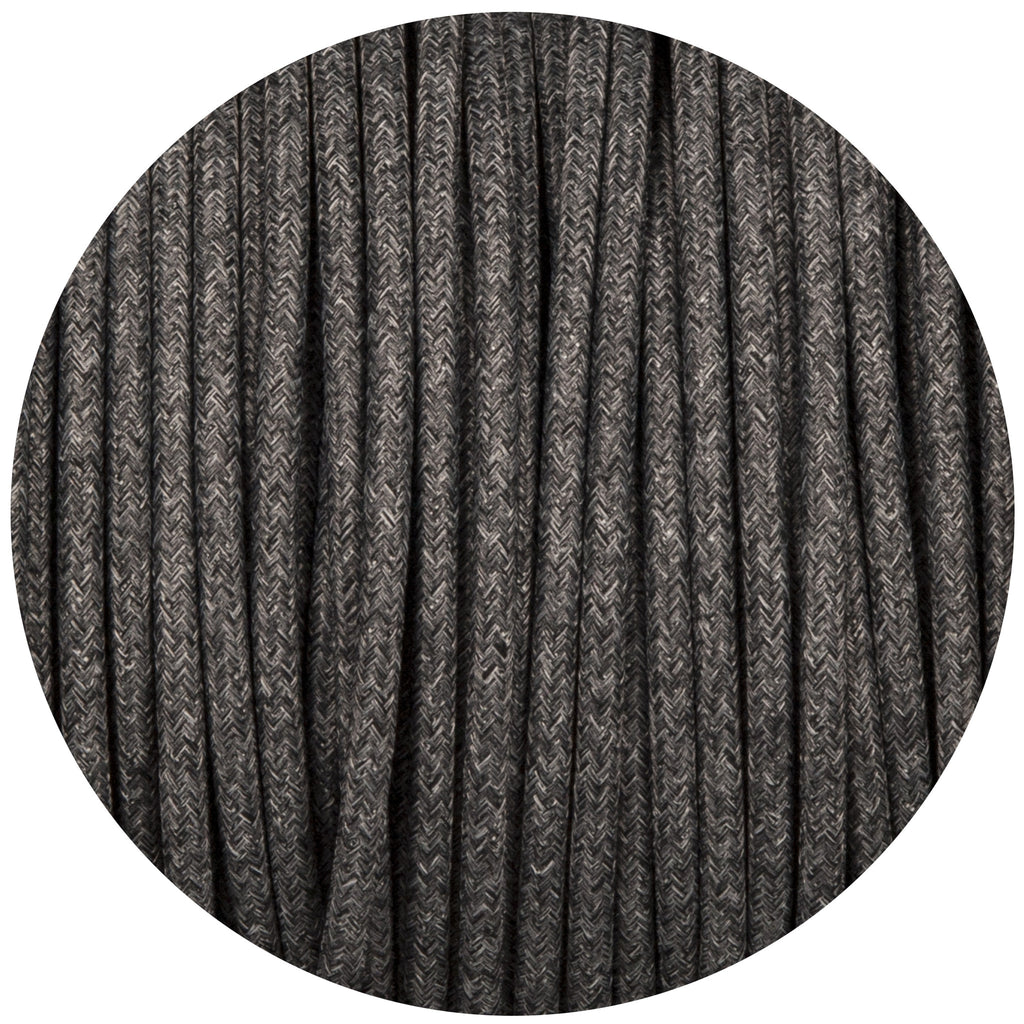 Uniform Grey Canvas Round Fabric Braided Cable