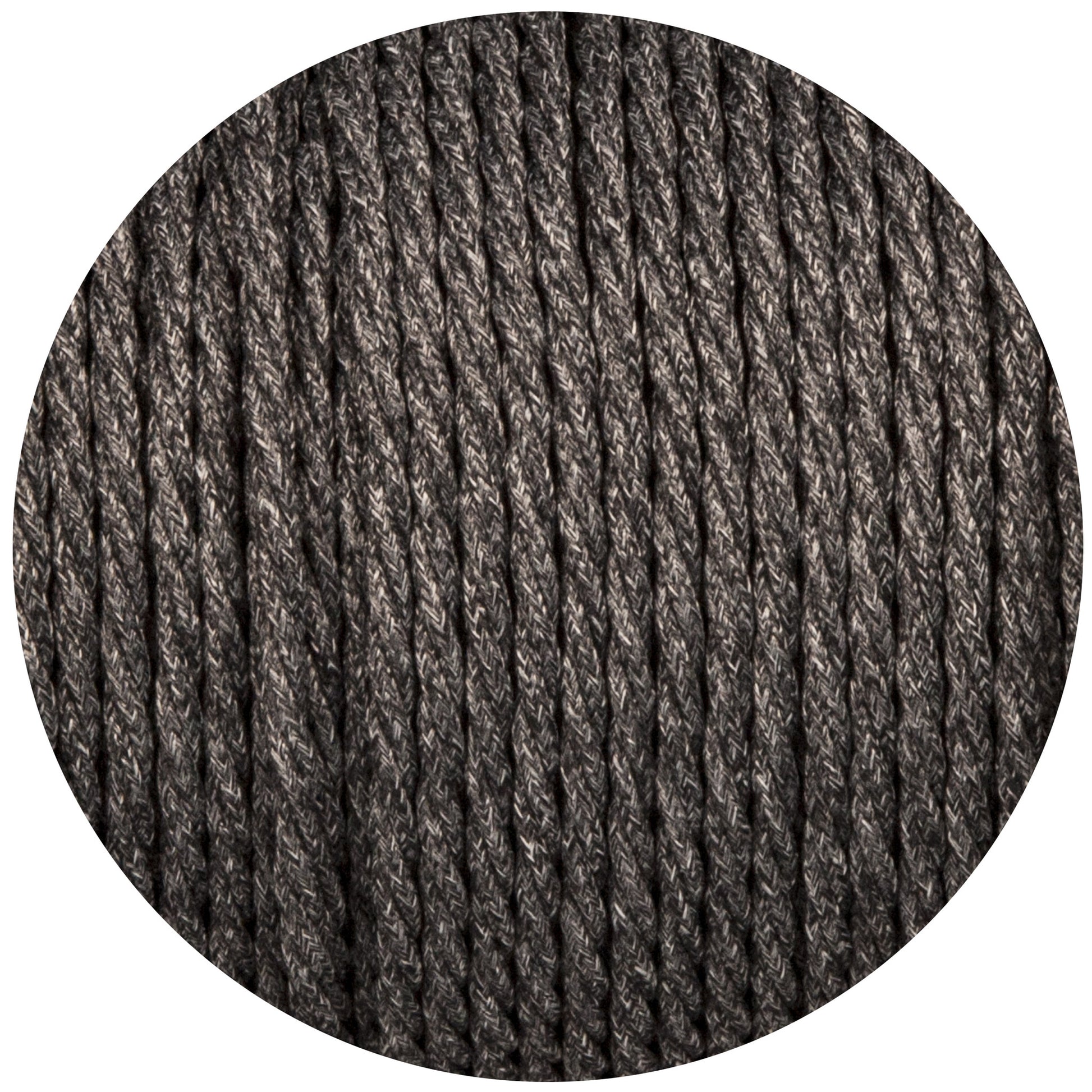 Uniform Grey Canvas Twisted Fabric Braided Cable - Enamel Shades
