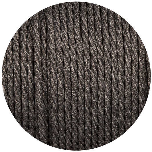 Uniform Grey Canvas Twisted Fabric Braided Cable - Enamel Shades