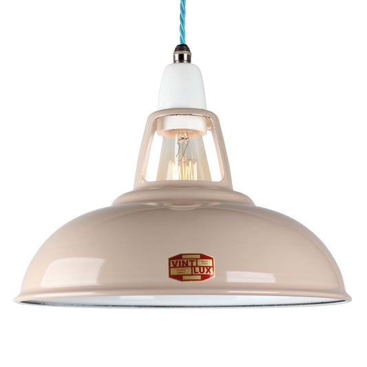 LARGE VINTLUX '1933' SHADE ALL COLOURS - SHADE ONLY - Sandstone Brown - www.enamelshades.co.uk