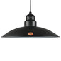 Large Vintlux 'HX26' Steel Shade-Shade Only -Matt Black - www.enamelshades.co.uk