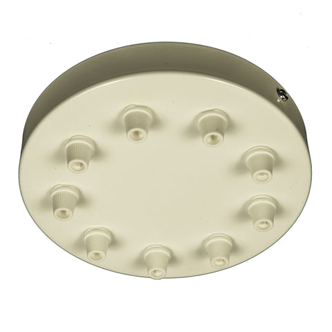 White Steel Ceiling Rose Large 160mm - 9 Outlets