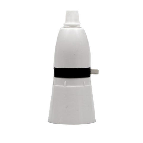 Switched Bayonet Bakelite Lampholder with grip - White