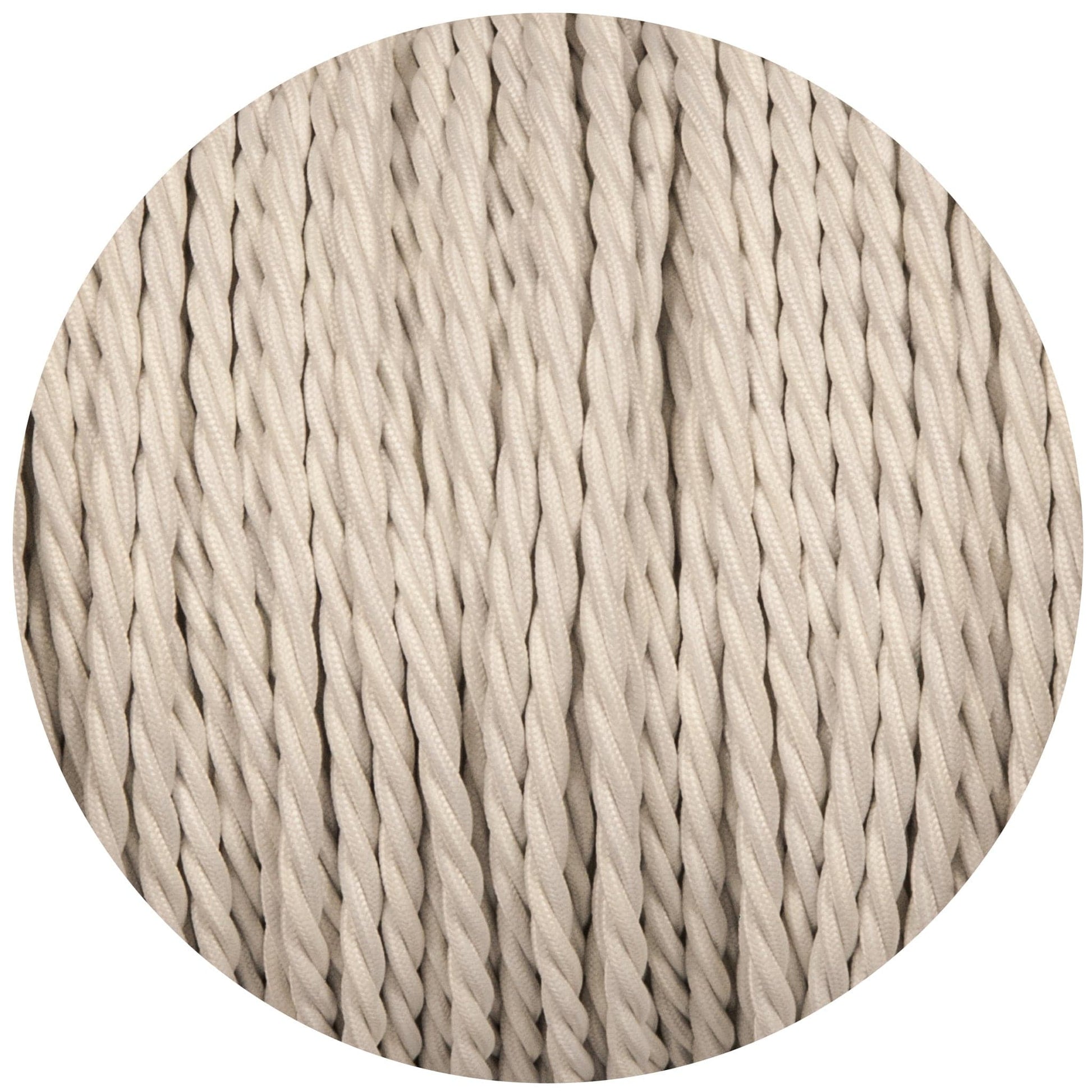 White Twisted Fabric Braided Cable - Enamel Shades