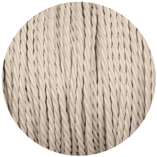 White Twisted Fabric Braided Cable - Enamel Shades