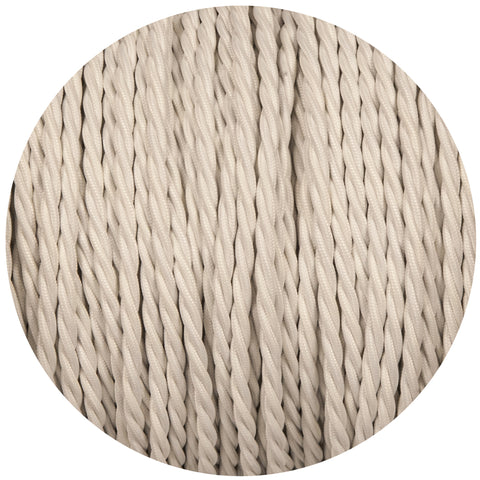 White Twisted Fabric Braided Cable