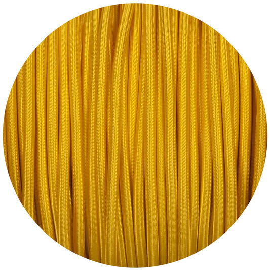 Yellow Round Fabric Braided Cable - Enamel Shades
