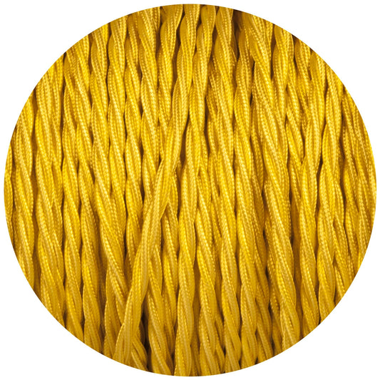 Yellow Twisted Fabric Braided Cable - Enamel Shades