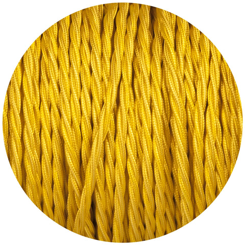 Yellow Twisted Fabric Braided Cable